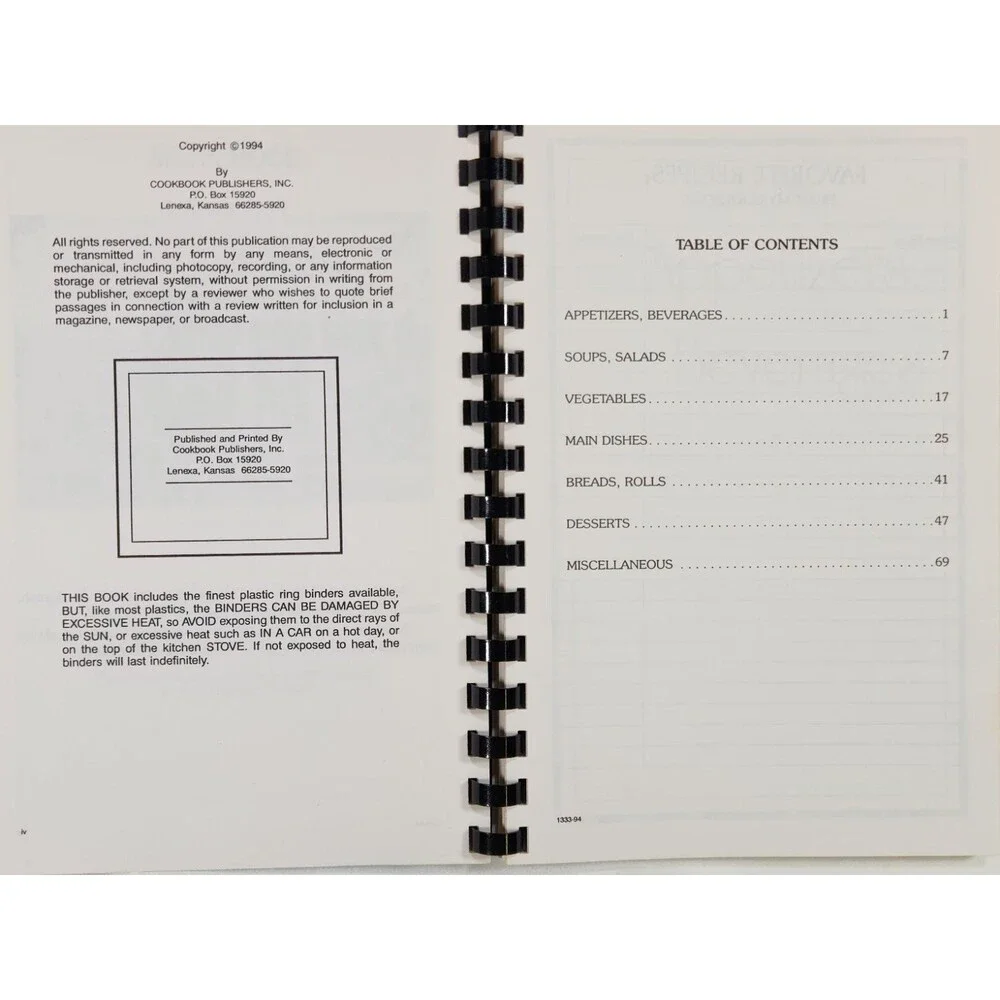 1994 Temple Adath Joseph St Joseph Missouri Cookbook Recipes Jewish MO